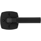 Kwikset Mirada Privacy Door Lever Set with Midtown Rose Matte Black