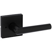 Kwikset Milan Privacy Door Lever Set with Square Rose Matte Black