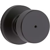 Kwikset Pismo Privacy Door Knob Set with Round Rose Matte Black