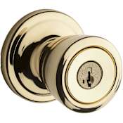 Kwikset Abbey Keyed Door Knobset with SmartKey Polished Brass