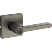 Kwikset Halifax Single Cylinder Keyed Entry Door Lever Set with Square Rose Gun Metal