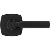 Kwikset Mirada Single Cylinder Keyed Entry Door Lever Set with Midtown Rose Matte Black