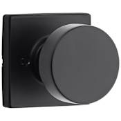 Kwikset Pismo Non-Turning One-Sided Dummy Door Knob with Square Rose Matte Black