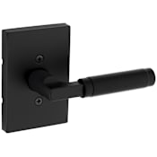 Kwikset Prava Non-Turning One-Sided Dummy Door Lever with Knurled Handle and Rectangle Rose Matte Black