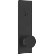 Kwikset Pismo Single Cylinder Keyed Entry Door Knob Set with Rectangle Rose Matte Black