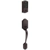Kwikset Arlington Left Handed Sectional Electronic Keyless Entry Handleset with Tustin Interior Lever and SmartKey Venetian Bronze