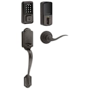 Kwikset 939 Halo Left Handed Electronic Touchscreen WiFi Enabled Deadbolt with Arlington Handleset and Tustin Interior Lever Combo Pack with SmartKey Venetian Bronze