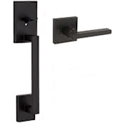 Kwikset San Clemente Lower Handleset with Interior Halifax Lever, Minus Deadbolt Matte Black