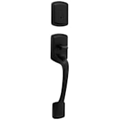 Kwikset Prague Sectional Single Cylinder Keyed Entry Exterior Pack Handleset with SmartKey and SmartKey Matte Black