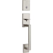 Kwikset San Clemente Single Cylinder Keyed Entry Handleset with SmartKey, Exterior Only Satin Nickel