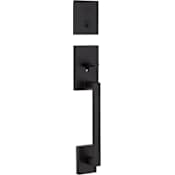 Kwikset San Clemente Single Cylinder Keyed Entry Handleset with SmartKey, Exterior Only Matte Black