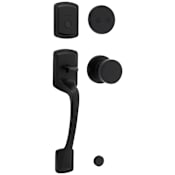 Kwikset Prague Sectional Dummy Handleset with Interior Grip from the Signature Collection Matte Black