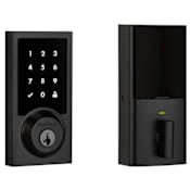 Kwikset Contemporary Premis Touchscreen Smart Lock Single Cylinder Deadbolt with Bluetooth and Apple HomeKit Technology Iron Black