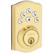 Kwikset Powerbolt 240 Traditional Single Cylinder Keyless Entry Deadbolt with 5-Button Keypad Lifetime Polished Brass