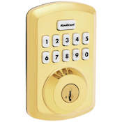 Kwikset Powerbolt 250 Transitional Single Cylinder 10-Button Keyless Entry Deadbolt with SmartKey Lifetime Polished Brass