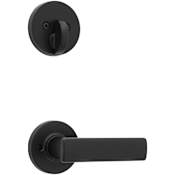 Kwikset Breton Lever Single Cylinder Interior Pack with Round Rose for Handlesets Matte Black