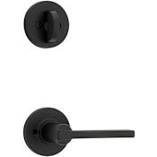 Kwikset Casey Lever Single Cylinder Interior Pack with Round Rose for Handlesets Matte Black