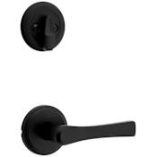 Kwikset Katella Lever Single Cylinder Interior Pack with Round Rose for Handlesets Matte Black