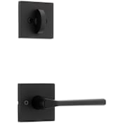 Kwikset Lisbon Lever Single Cylinder Interior Pack with Square Rose for Handlesets Matte Black