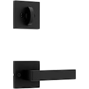 Kwikset Singapore Lever Single Cylinder Interior Pack with Square Rose for Handlesets Matte Black