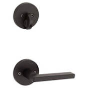 Kwikset Halifax Dummy Interior Pack with Round Rosette Iron Black