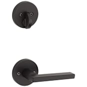 Kwikset Halifax Lever Single Cylinder Interior Pack with Round Rose for Handlesets Matte Black