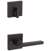 Kwikset Halifax Lever Single Cylinder Interior Pack with Square Rose for Handlesets Matte Black