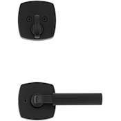 Kwikset Mirada Lever Keyed Entry Handleset Interior Pack with Square Rose for Handlesets Matte Black