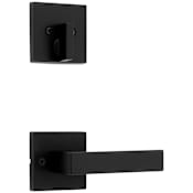 Kwikset Singapore Lever Single Cylinder Interior Pack with Square Rose for Handlesets Matte Black