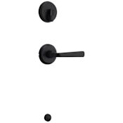 Kwikset Trafford Lever Single Cylinder Interior Pack with Round Rose for Handlesets Matte Black