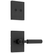 Kwikset Mirada Lever Dummy Handleset Interior Pack with Fluted Handle and Rectangle Rose Matte Black