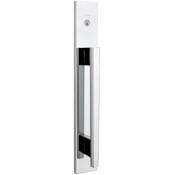 Kwikset Caerus Full Plate Keyed Entry Handleset with Halifax Interior Lever Polished Chrome