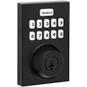 Kwikset Home Connect Contemporary Keyless Entry Electronic Keypad Deadbolt with Z-Wave and SmartKey Matte Black