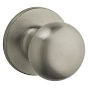 Kwikset Safe Lock by Kwikset Athens Passage Door Knob Set with Round Rose Satin Nickel