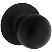 Kwikset Regina Passage Door Knob Set with Round Rose from the Safe Lock Collection Matte Black