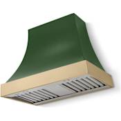 La Cornue CornuFe Cascade Series 600 CFM 36 Inch Wide Wall Mounted Non-Banded Range Hood Brands Hatch Green / Brushed Brass