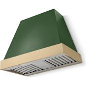 La Cornue CornuFe Euclid Series 600 CFM 36 Inch Wide Wall Mounted Range Hood Brands Hatch Green / Brushed Brass Trim