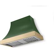 La Cornue CornuFe Cascade Series 1,200 CFM 44 Inch Wide Wall Mounted Non-Banded Range Hood Brands Hatch Green / Brushed Brass