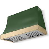 La Cornue CornuFe Marquee Series 1,200 CFM 44 Inch Wide Wall Mounted Range Hood Brands Hatch Green / Brushed Brass Trim