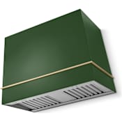 La Cornue CornuFe Loge Series 1,200 CFM 44 Inch Wide Wall Mounted Range Hood with Baffle Filters Brands Hatch Green / Brushed Brass