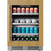 Landmark 24 Inch Wide 154 Can Capacity Beverage Cooler with Alternating (Blue, White, Amber) LED lighting, Door Alarm, Touch Control Panel and Lockable Right Hinged Door Panel Ready