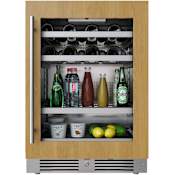 Landmark 24 Inch Wide 16 Bottle and 70 Can Capacity Beverage Cooler with Alternating (Blue, White, Amber) LED lighting, Door Alarm, Touch Control Panel and Lockable Right Hinged Door Panel Ready
