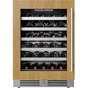 Landmark 24 Inch Wide 45 Bottle Capacity Single Zone Wine Cooler with Alternating (Blue, White, Amber) LED lighting, Door Alarm, Touch Control Panel and Lockable Left Hinged Door Panel Ready