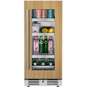 Landmark 15 Inch Wide 63 Can Capacity Beverage Cooler with alternating (Blue, White, Amber) LED lighting, Door Alarm, Touch Control Panel and Lockable Right Hinged Door Panel Ready