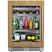 Landmark 24 Inch Wide Single Zone Wine and Beverage Cooler with Alternating (Blue, White, Amber) LED lighting, Door Alarm, Touch Control Panel and Lockable Left Hinged Door Panel Ready