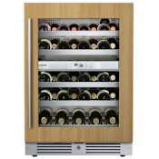 Landmark 24 Inch Wide 37 Bottle Dual Zone Wine Cooler with Alternating (Blue, White, Amber) LED lighting, Door Alarm, Touch Control Panel and Lockable Right Hinged Door Panel Ready