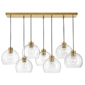 Lark Rumi 7 Light 40" Wide Linear Chandelier Lacquered Brass