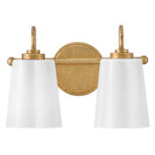 Lark Honey 2 Light 13" Wide LED Vanity Light Distressed Brass