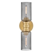 Lark Naomi 2 Light 5" Wide Vanity Light with Smoked Glass Lacquered Brass / Smoked