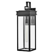 Lark Cole 1 Light 25" Tall Outdoor Wall Sconce with Clear Glass Black